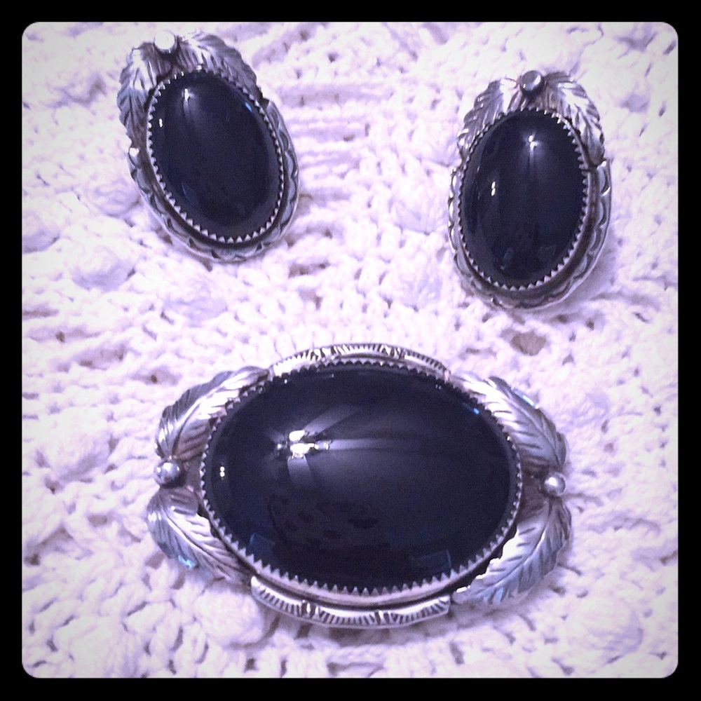 ♥️ Vintage Sterling Brooch and Earring Set ♥️